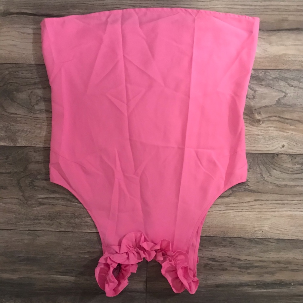 pink forever 21 ruffled top